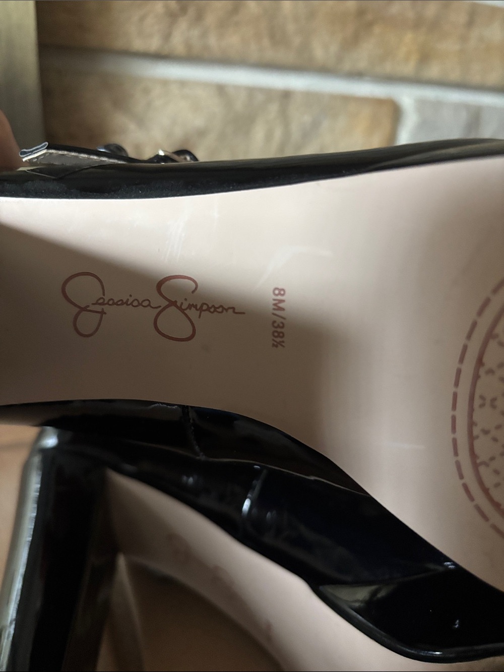 Jessica Simpson JP-Erimma Black Patent Platform Mary Janes - Size 8M - Picture 11 of 12